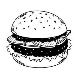 Hand Drawn Burger Illustration
