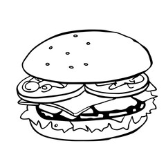 Hand Drawn Burger Illustration