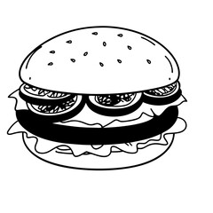 Hand Drawn Burger Illustration