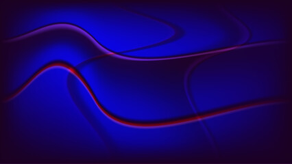Blue and red wavy curves abstract background