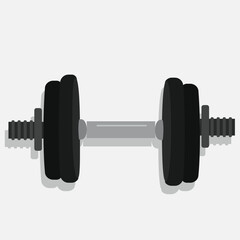 Barbell icon.Black barbell for gym, fitness and athletic center.