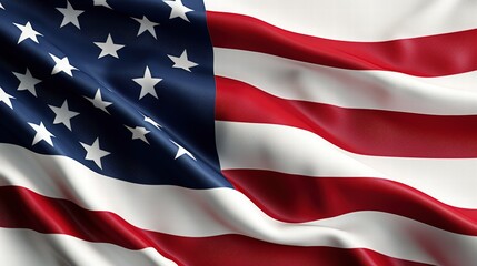 Detailed 3D Rendering of an American Flag with Waves and Textures Showcasing Red and White Stripes and Blue Field with Stars for Innovative Design Projects