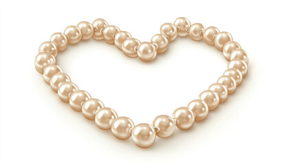 Obraz premium Cream pearls arranged in heart shape.