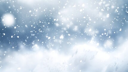 Fototapeta premium Winter Wonderland Snow Falling Softly Over Hills