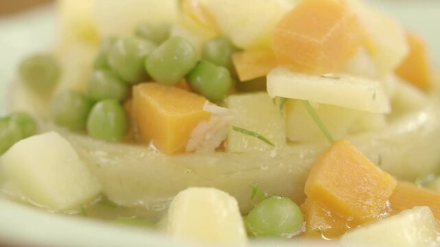 A delightful fresh vegetable medley accompanied by diced fruits