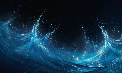 Fototapeta premium Abstract background water splashes with backlight 