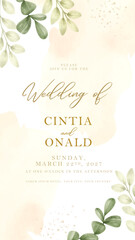 Wedding Card with Splash Watercolor Background