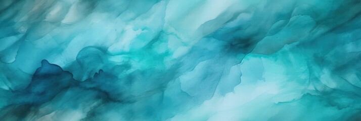 Obraz premium Abstract Watercolor Artwork in Shades of Blue and Teal with Soft Flowing Patterns for Artistic Background or Design Use