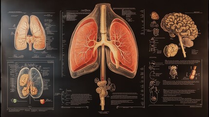 Educational chart of Respiratory System covering common symptoms causes and treatment methods--ar 16:9