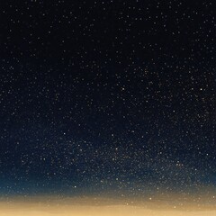 Obraz premium Sparkling Night Sky with Golden Horizon Magical Celestial Background Image