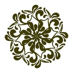 Ornamental floral mandala motif
