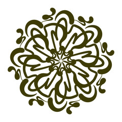 Ornamental floral mandala motif