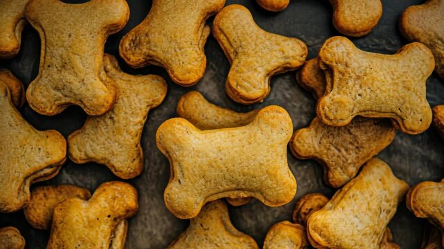 Delicious homemade dog treats shaped like bones, perfect for rewarding pets during playtime
