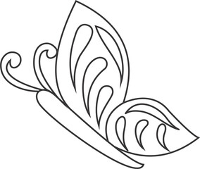 Butterfly beautiful outline drawing art 
