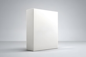 Minimalist blank cereal box mockup, Product packaging cardboard box isolated on gray background