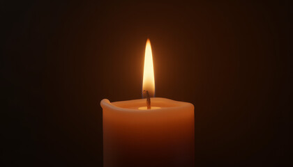 Cozy candlelight flickering against dark background for relaxation and ambiance