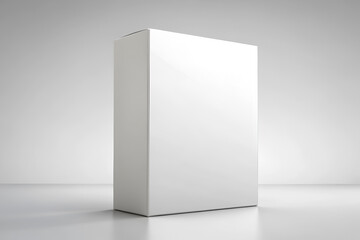 Minimalist blank cereal box mockup, Product packaging cardboard box isolated on gray background