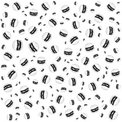 Hand Drawn Burger Seamless Pattern