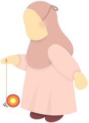 Little Girl Playing with a Yo-Yo