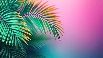 Greenery palms idea. Vibrant tropical leaves against a colorful background, perfect for nature-themed designs.