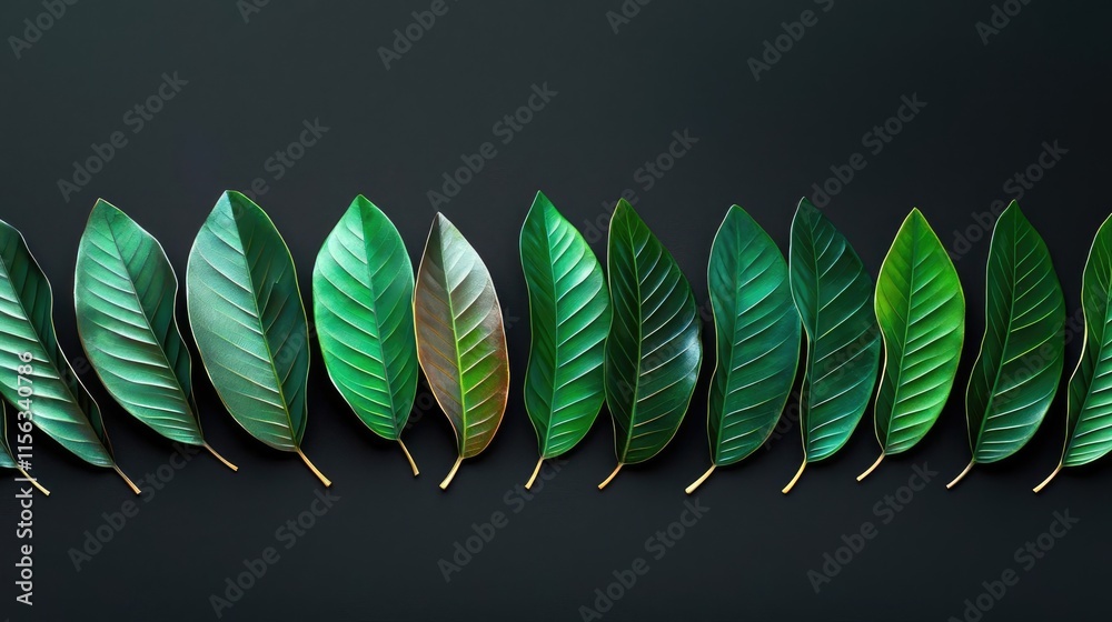 Poster Greenery palms idea. A beautiful array of green leaves showcasing nature's diversity and vibrancy.