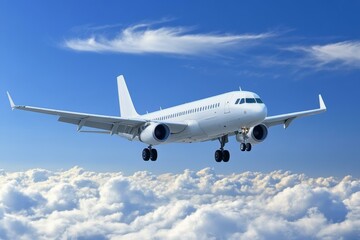 White Airplane Flying Above the Clouds