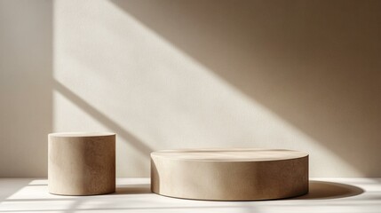 Minimalist Display Podiums in Neutral Tones