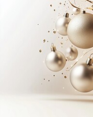 Elegant Gold Christmas Ornaments Festive Background