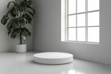 Fototapeta premium Modern Minimalist Empty Round Podium Display