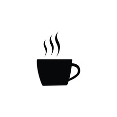 Espresso icon. Strong coffee in espresso cup and smoke. Vector Illustration