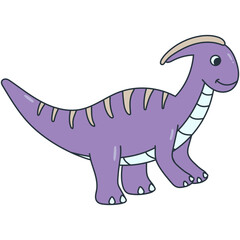 Illustration of Cute Dinosaurs. Vector Cartoon Character on White Background
