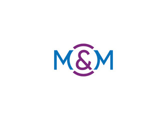 M&M logo design minimalist modern vector icon