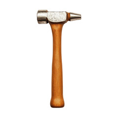 Wooden Hammer with Metallic Head and Visible Grain