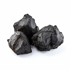 black coal isolated on white