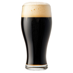 Dark Stout Beer with Creamy Foam in Tall Glass