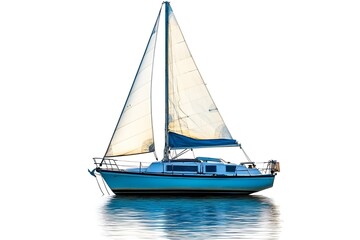 Sailing Boat Isolated on White Background.