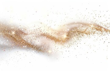 Obraz premium A white background with a gold and silver swirl of glitter. The glitter is scattered all over the background