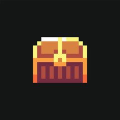 Obraz premium this is chest in pixel art this item good for presentations,stickers, icons, t shirt design,game asset,logo and your project.