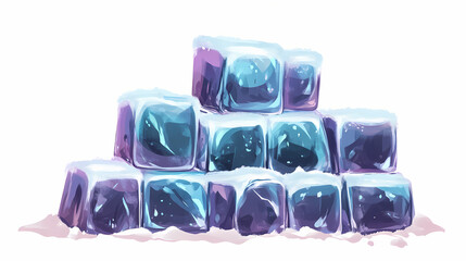 Stack of ice cubes. Frostveil. Illustration