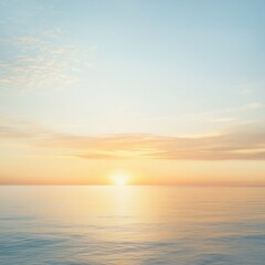 Fototapeta premium Calm ocean sunrise with pastel sky.