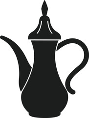 Arabic Coffee Pot Silhouette Vector Illustration