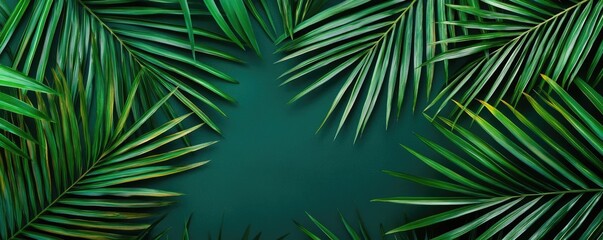 Greenery palms idea. Vibrant green palm leaves create a lush tropical backdrop for any design.