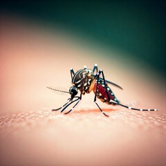 A macro photography of a dragonfly in warm tone color. Close up photo for education. Detailed and defocused background.