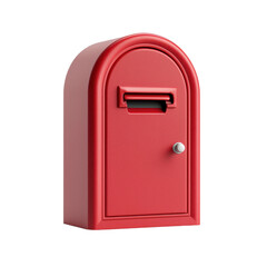Bright Red Mailbox with Curved Top Design