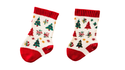 white background, Christmas socks