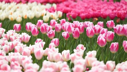 Obraz premium garden of pink and white tulips