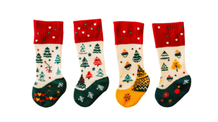 white background, Christmas socks