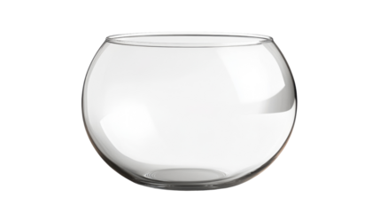 Glass aquarium, transparent background
