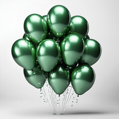 green ballons on white background 