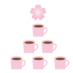コーヒーカップ、桜